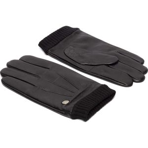 Leren Handschoenen Heren - Comfortabel Warm Gevoerde Handschoenen Winter Voorkom Koude Handen en Vingers - 100% Schapenleer met Gebreid Manchet - Luxe Wollen Voering - Outdoor Sport Fiets Handschoenen - Frickin Model Dean - maat S