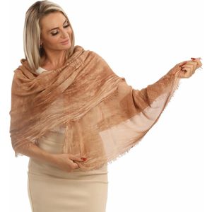 Pashmina Shine-Cognac Bruin-Sjaal Dames-Sjaal Heren-Sjaal Dames Zomer-Modesjaals-Cashmy-Modal-Made in Italy-Omslagdoek-Stola-