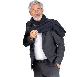 LunaModi""-Donker Grijs-Cashmere-Sjaal Dames-Sjaal Heren-190*70 cm-Made In Italy-Heren-Sjaal Dames -Sjaals Dames-Sjaals Winter-ModeSjaal-Sjaals