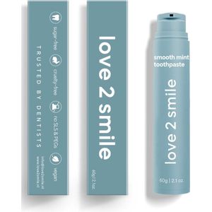 Love2smile - Munt - Tandpasta - De Natuurlijke Tandenbleker van Nederland & België - Munt Tandpasta - Teeth Whitening - Wittere Tanden