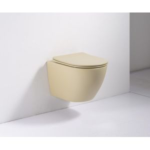 Hangend Toilet | Mat Zand | Softclose | Nano Coating | Rimless Functie