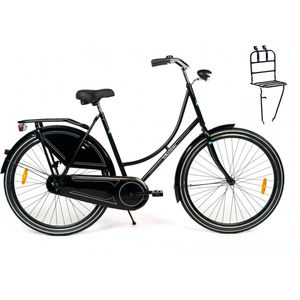 Wheelerz omafiets 28 inch / 53cm zwart | incl. voordrager