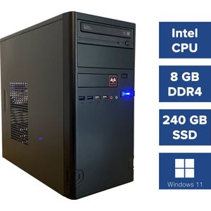 Pcman Desktop PC Home/Office - Intel G5905 - 8 GB geheugen - 240 GB SSD - Windows 11