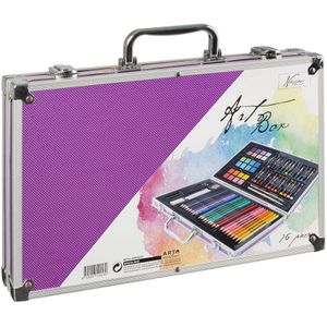 Nassau - Kunstset 79 Teile in lila Metallbox - 36 x 23cm