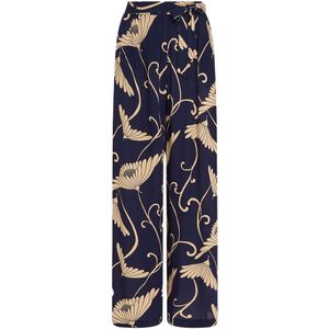 King Louie - Marnie - Pantalon - Royal Blauw - Viscose - Hoge Tailleband