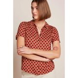 King Louie Blouse Rood - Kraag Halslijn