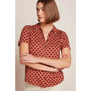 King Louie Blouse Rood - Kraag Halslijn