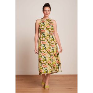 King Louie - Virna - Zomerjurk - Groen - Mouwloos - Halterkraag