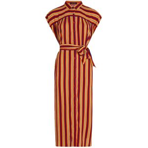 King Louie Blousejurk 'Amy Giverny'  blauw / geel / rood / wijnrood