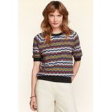 King Louie - Faye Top - Truien - Zwart - Gebreid - Zigzagpatroon