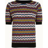 King Louie - Faye Top - Truien - Zwart - Gebreid - Zigzagpatroon