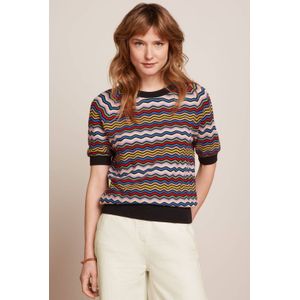 King Louie blousetop zwart fijn gebreid