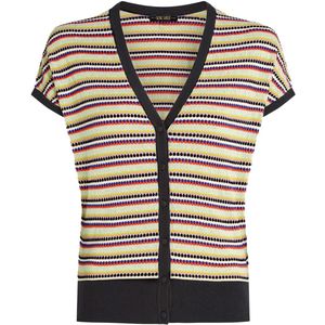 King Louie Top Rocca - Zwart - V-hals - Kapmouwtjes