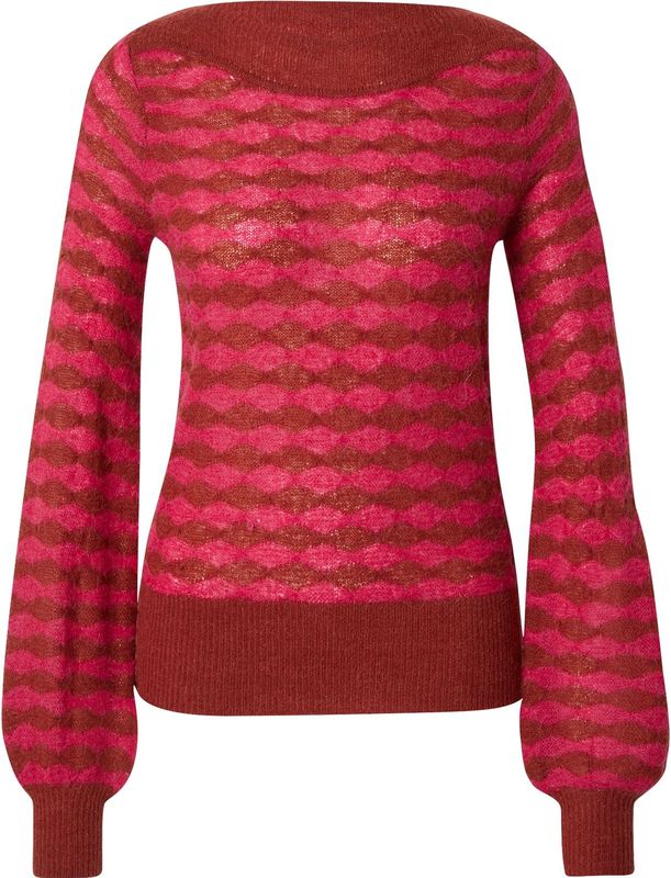 King Louie - Erin - Gebreide Trui - Rood/Roze - Lange Bisschopsmouwen