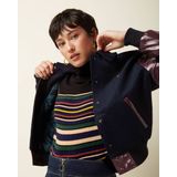 King Louie - Varsity - Jacket - Bordeauxrood/Donkerblauw