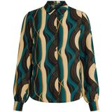 King Louie - Blouse - Zwart/Multicolour - Lange Pofmouwen