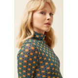 King Louie - Blousetop - Groen/Multicolour - Lange Mouwen - Transparante Stof