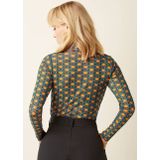 King Louie - Blousetop - Groen/Multicolour - Lange Mouwen - Transparante Stof