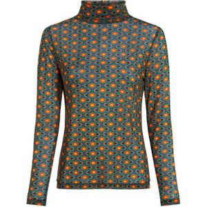 King Louie - Blousetop - Groen/Multicolour - Lange Mouwen - Transparante Stof