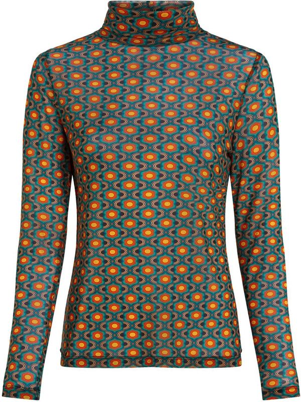 King Louie - Blousetop - Groen/Multicolour - Lange Mouwen - Transparante Stof