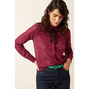 King Louie - Elia Blouse Branco Lace - Donkerrood - Blouse