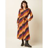 King Louie - Midi Jurk - Paars/Multicolour