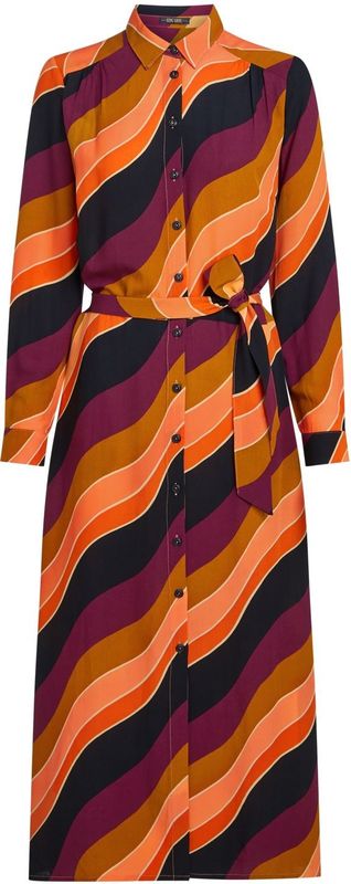 King Louie - Midi Jurk - Paars/Multicolour