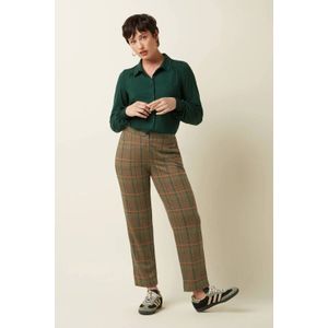 King Louie - Carina - Blouse - Diep Groen - Fijne Zwarte Dots