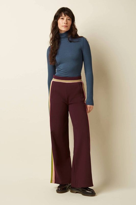 King Louie - Sweat Pants Daytona - Flared Casual Broek - Donkerrood