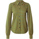 King Louie - Blouse - Groen - Viscose met Elastaan - Lange Mouwen