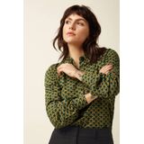 King Louie - Blouse - Groen - Viscose met Elastaan - Lange Mouwen