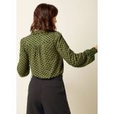 King Louie - Blouse - Groen - Viscose met Elastaan - Lange Mouwen