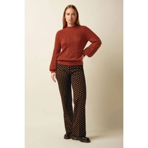 King Louie - Garbo Pocket Pants Duper - Gebloemde Broek - Zwart - Straight Model
