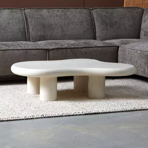 DÉJA Living Salontafel Draby - Beige/Naturel - PU Leer - 102x34cm