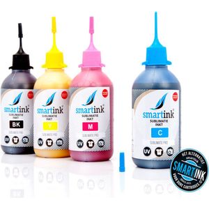 Geschikt Ricoh GC41 Sublimatie Inkt Set 4x 100 ml Smart Ink Huismerk (Alleen Geschikt voor hittepers)