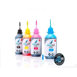 Geschikt inkt HP Color InkJet CP1700 navulinkt inktflesjes 4x100 ml Smart Ink Huismerk