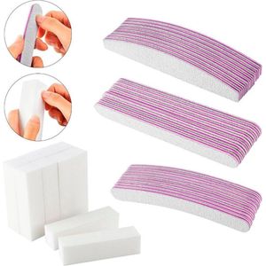 40 Stuks professionele Nagelvijlen set 100 / 180 - Manicure Pedicure - 4 verschillende vijlen