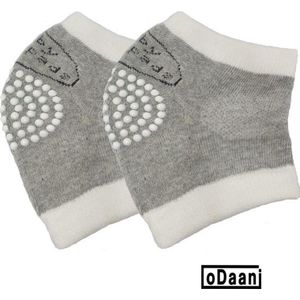 Set van 4 baby kniebeschermers - Wit / Grijs - Baby kniepads - Unisex - One size - oDaani