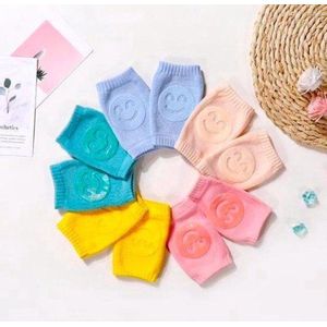 Baby Kniebeschermers - Kruipen -  Smiley - Geel - Baby kniepads - Unisex - One size - Love gifts