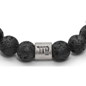 Zentana Sterrenbeeld Edelsteen Armband - Lavasteen Zilver - Horoscoop Armband - Armbandjes voor Dames & Heren - Maagd