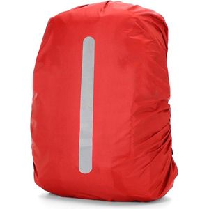 Kasey Products - Regenhoes Rugzak - Reflecterende Regenhoes - 30 tot 40 Liter - M - Rood