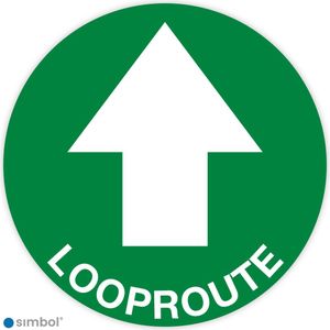 Simbol® - Vloerstickers Looproute met Pijl - Anti-Slip - Formaat ø 50 cm.