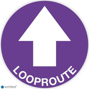 Simbol® - Vloerstickers Looproute met Pijl - Anti-Slip - Formaat ø 50 cm.