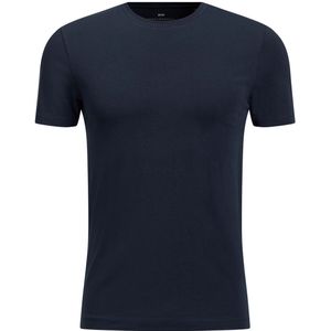 WE Fashion Basic Slim Fit T-shirt Marineblauw