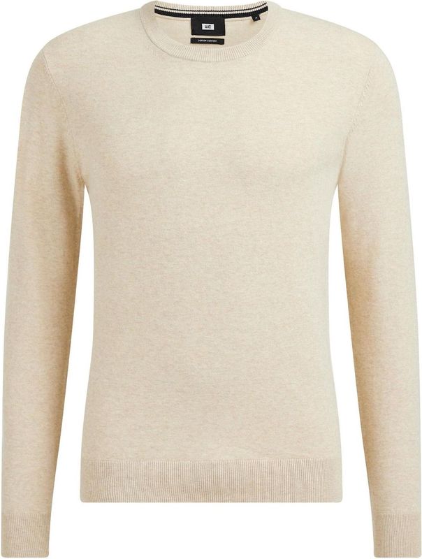 Fundamentals - Slim Fit - Fijngebreide Trui - Ecru - Katoenmix