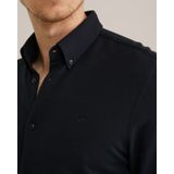 Fundamentals - Slim Fit Overhemd - Zwart - Piquéjersey - Katoen