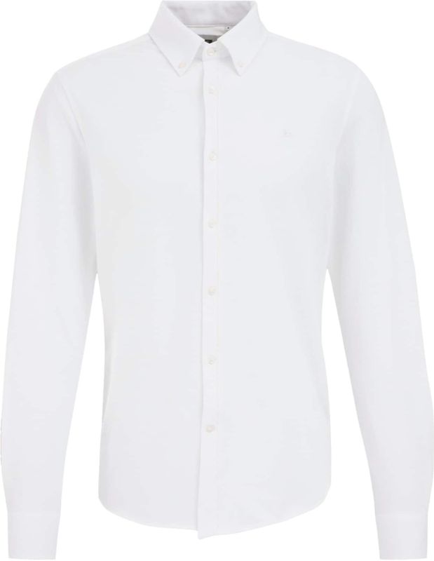 Signature Logo - Overhemd - Wit - Katoen - Slim Fit