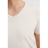 WE - Fundamentals - T-shirt - Beige - Slim Fit