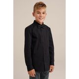 WE Fashion - Overhemd - Katoen - Blauw - Met Vlinderstrikje