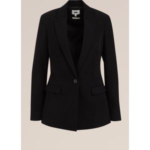 WE Fashion Aansluitende Geweven Blazer Zwart